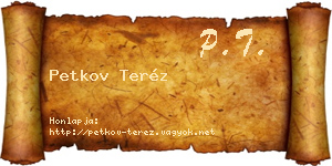 Petkov Teréz névjegykártya